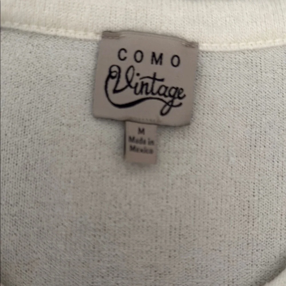 Como Vintage Cream Blouse with Puff Sleeves - Picture 2 of 3